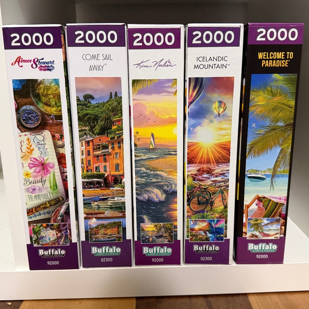 5 NWT Buffalo 2000 piece puzzles